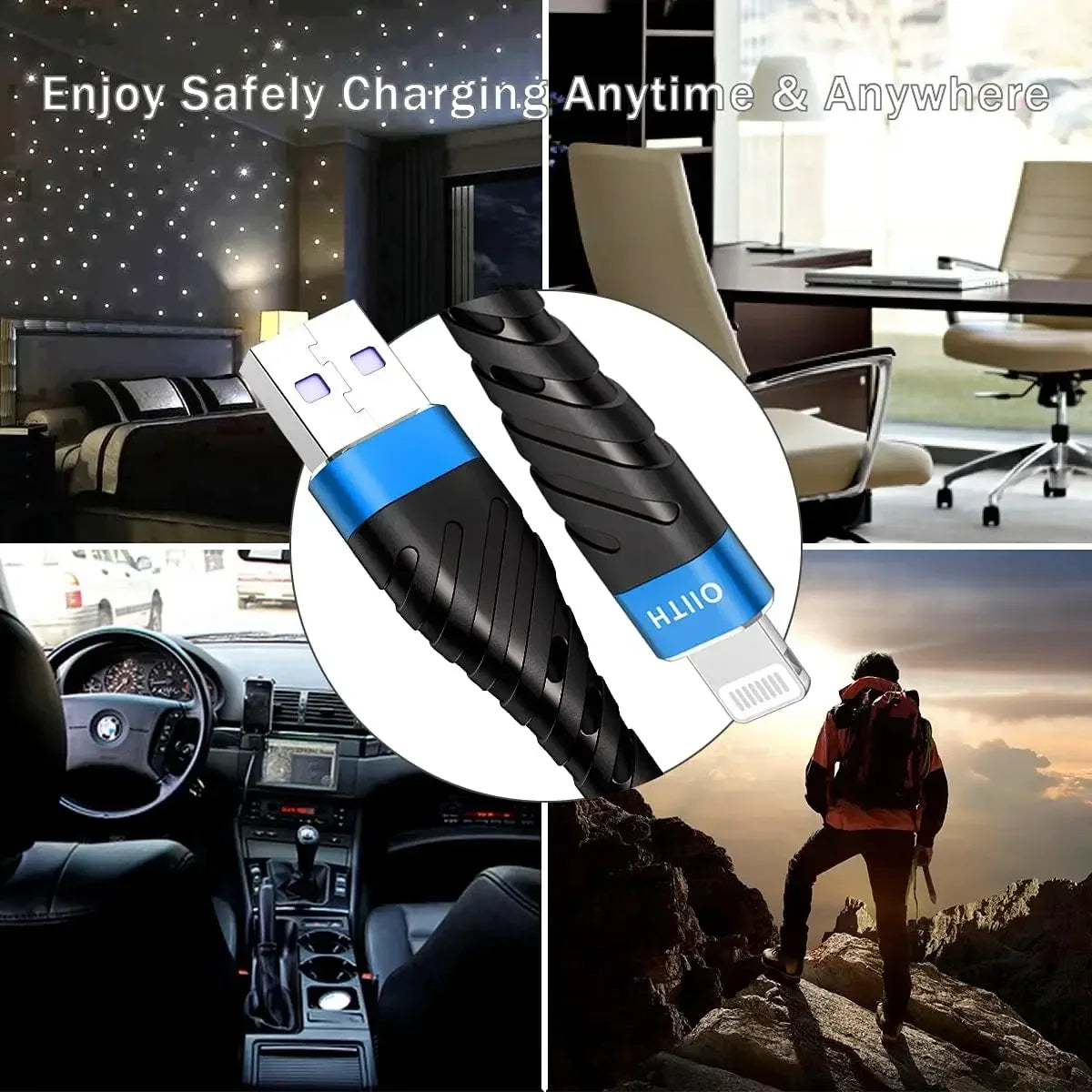 3A Fast Charging Lightning Cable for iPhone & iPad | Nylon Braided