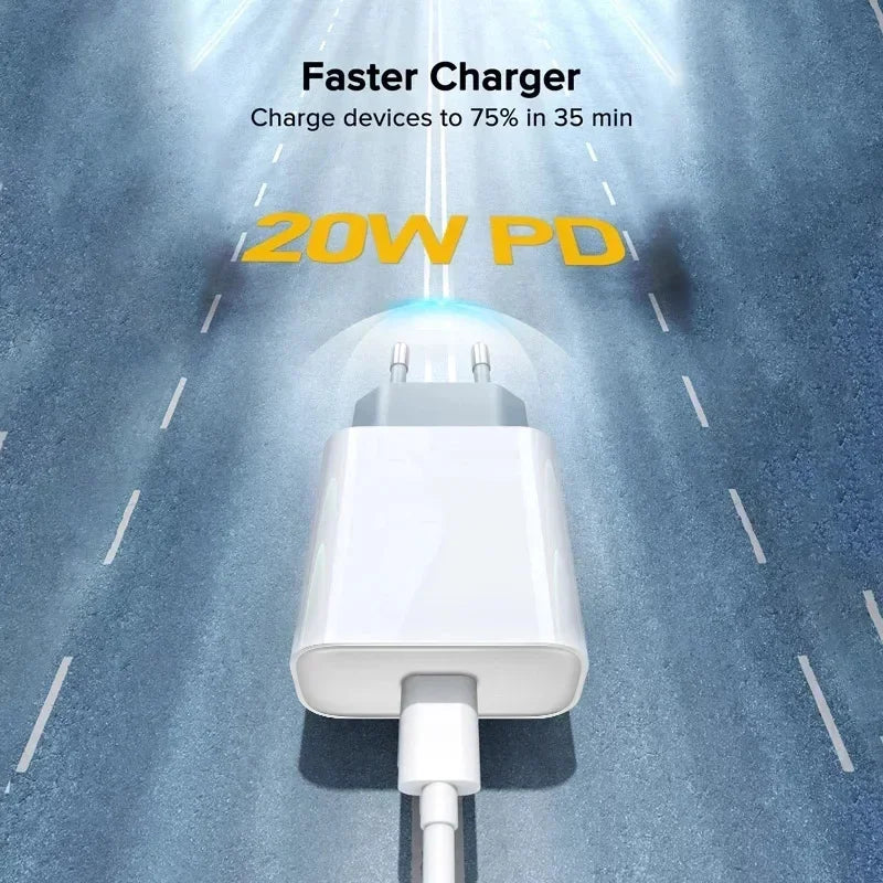 20W USB-C Fast Charger for iPhone 14 / 13 / 12 / 11 / X Series