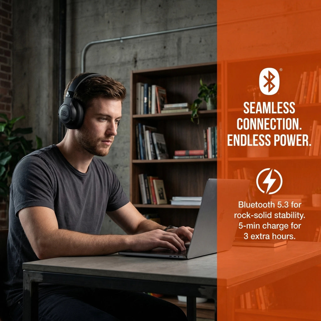JBL Tune 720BT Wireless Over-Ear Headphones – 76H Battery, Bluetooth 5.3, Foldable