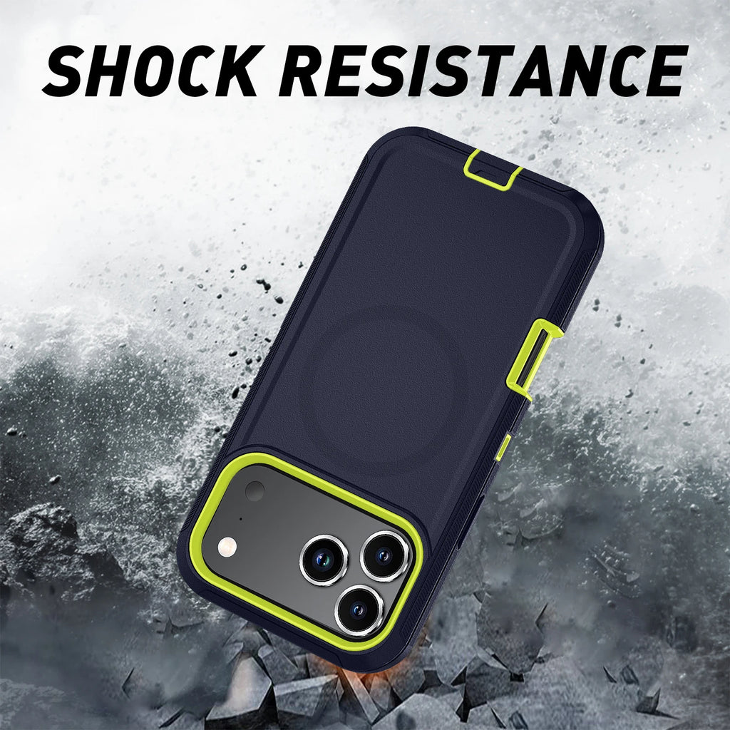 MagSafe Armor Shockproof Case — iPhone 11 to 17 Series (Air, Plus, Pro, Pro Max)