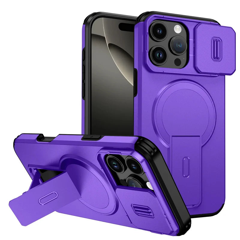 Camera Lens Protection iPhone Case with Magnetic Kickstand
