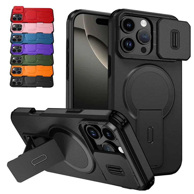 Camera Lens Protection iPhone Case with Magnetic Kickstand