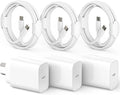 Fast Charger, 3Pack 20W Charger, USB C Charger with USB C to USB C Cable, USB C Wall Charger for iPhone 16/16 Pro/Max/15/15
