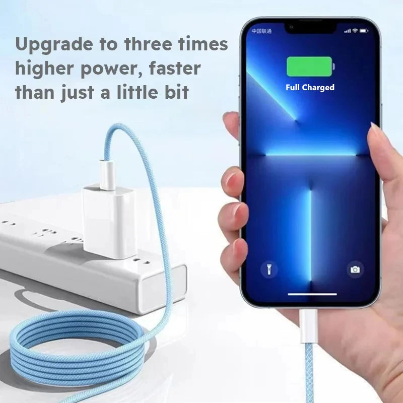 35W USB-C to Lightning Fast Charge Cable | Nylon Braided | iPhone & iPad