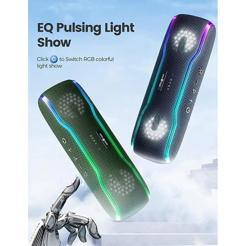 25W Portable Outdoor Bluetooth Speaker – IPX7 Waterproof, RGB Lights, 24H Playtime