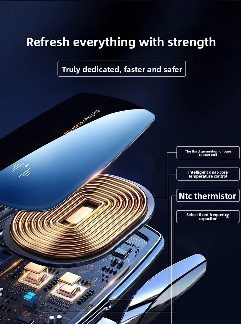 Universal Car Phone Holder — Wireless & Wired Charging for iPhone, Android & USB-C