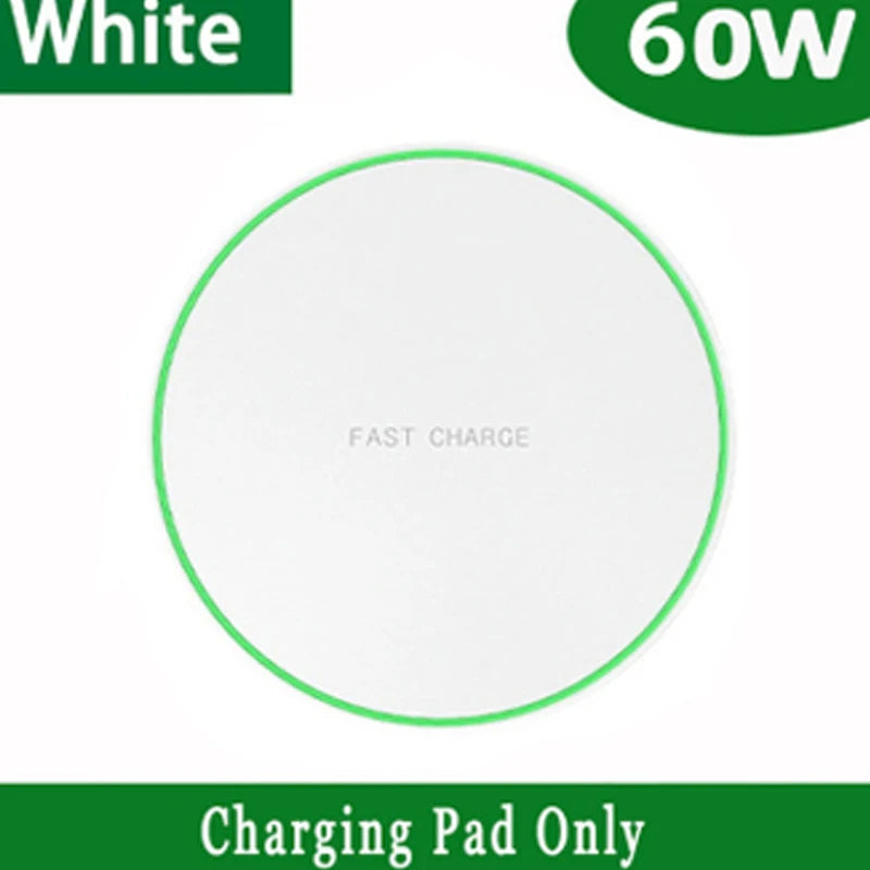 60W Fast Wireless Charging Pad — Universal, Slim & Case-Friendly