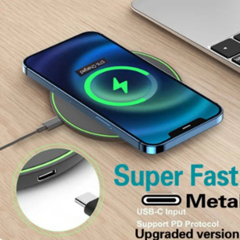 60W Fast Wireless Charging Pad — Universal, Slim & Case-Friendly