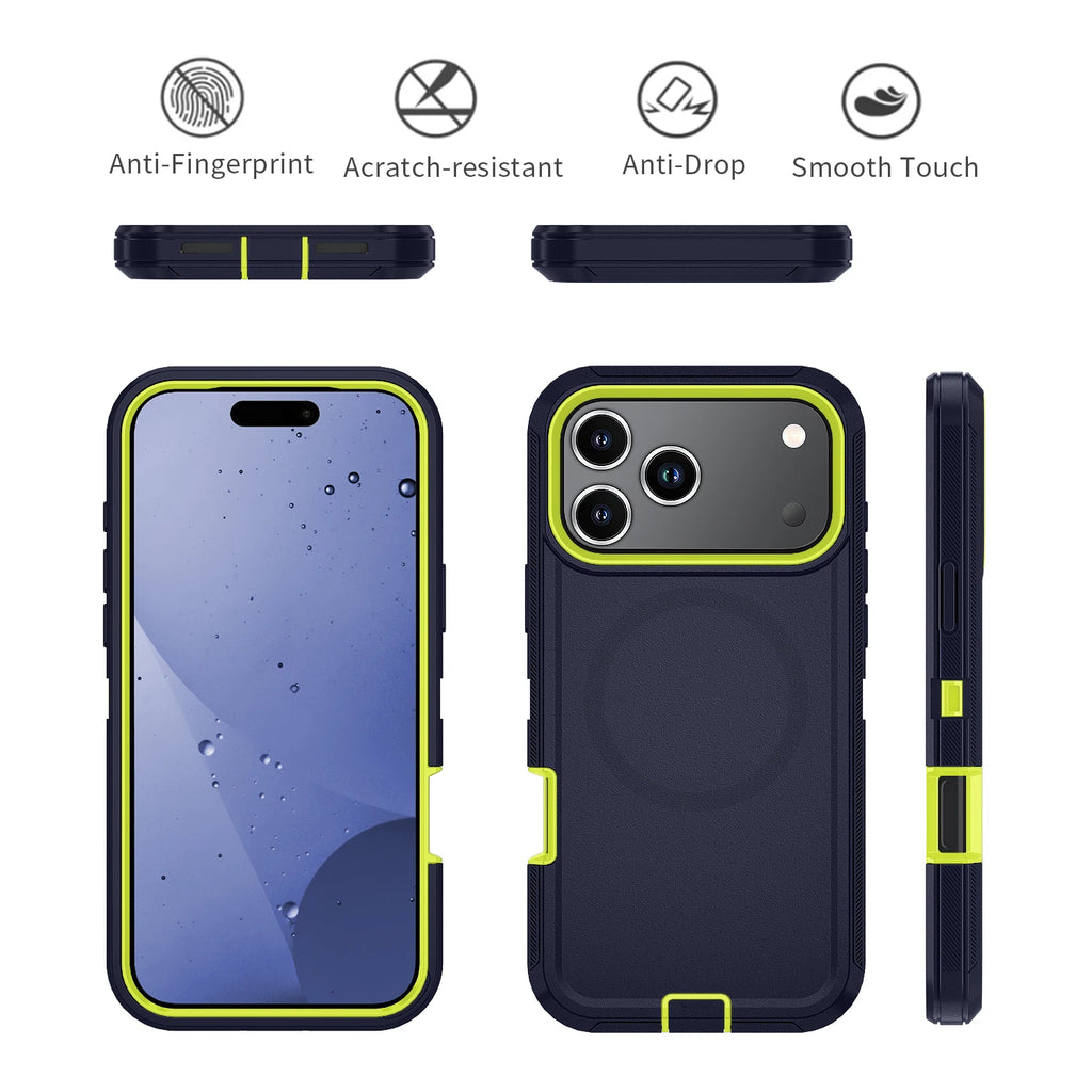 MagSafe Armor Shockproof Case — iPhone 11 to 17 Series (Air, Plus, Pro, Pro Max)