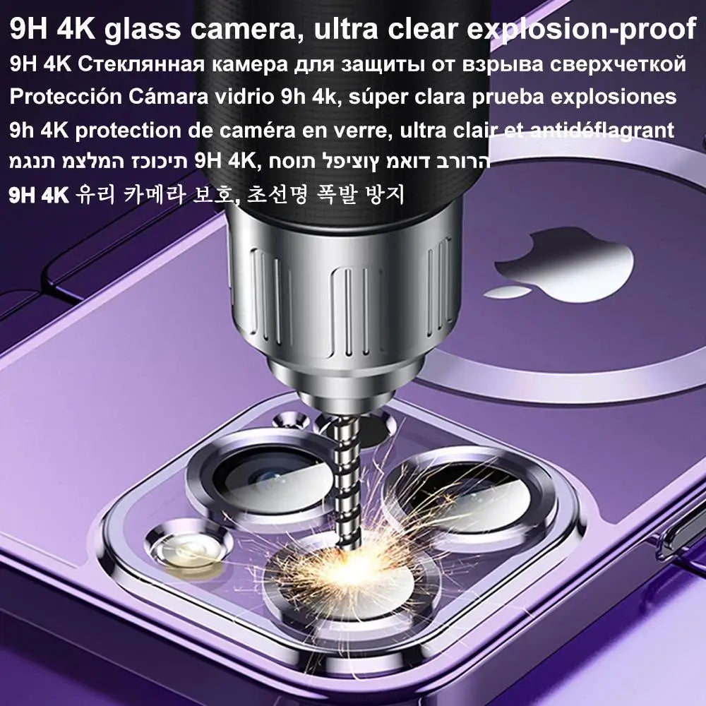 Magnetic Phone Case with Camera Lens Protector – MagSafe Compatible, Multi-Color