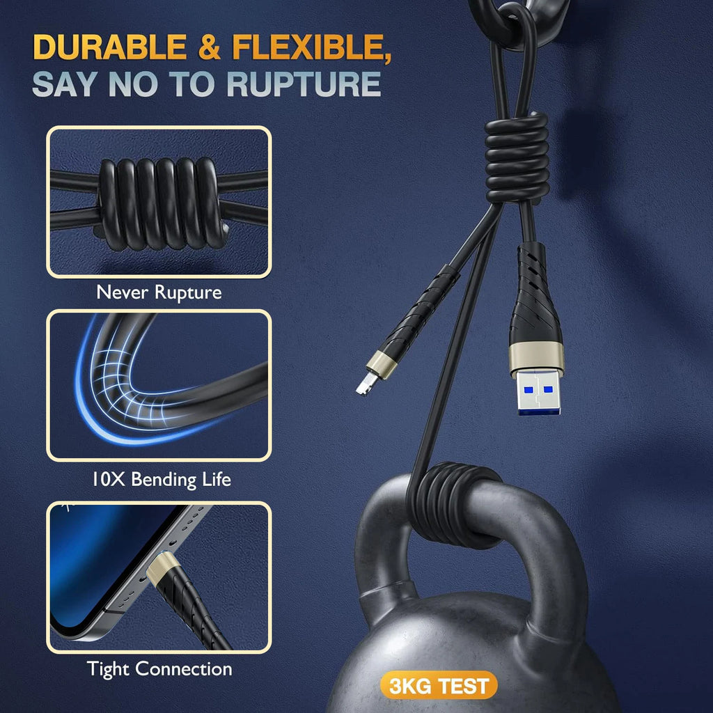 3A Fast Charging Lightning Cable for iPhone & iPad | Nylon Braided