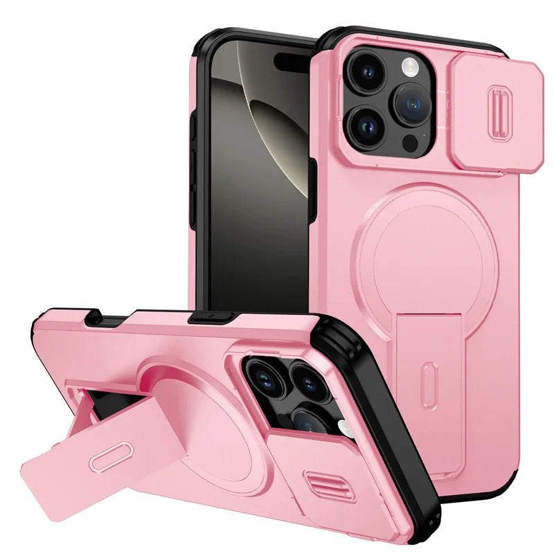 Camera Lens Protection iPhone Case with Magnetic Kickstand