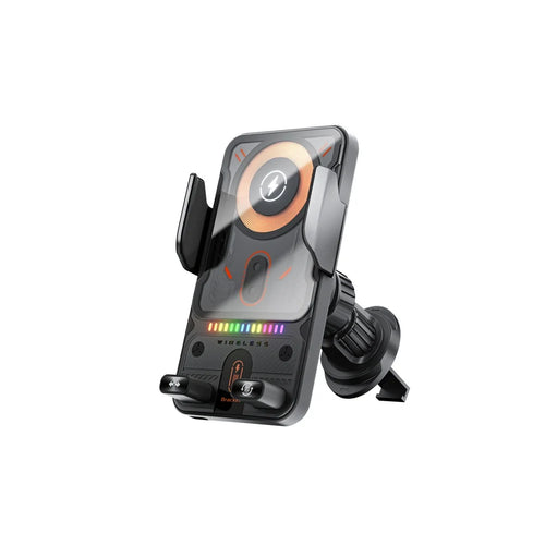 15W Auto-Clamping Wireless Car Charger — One-Button Mount & Release