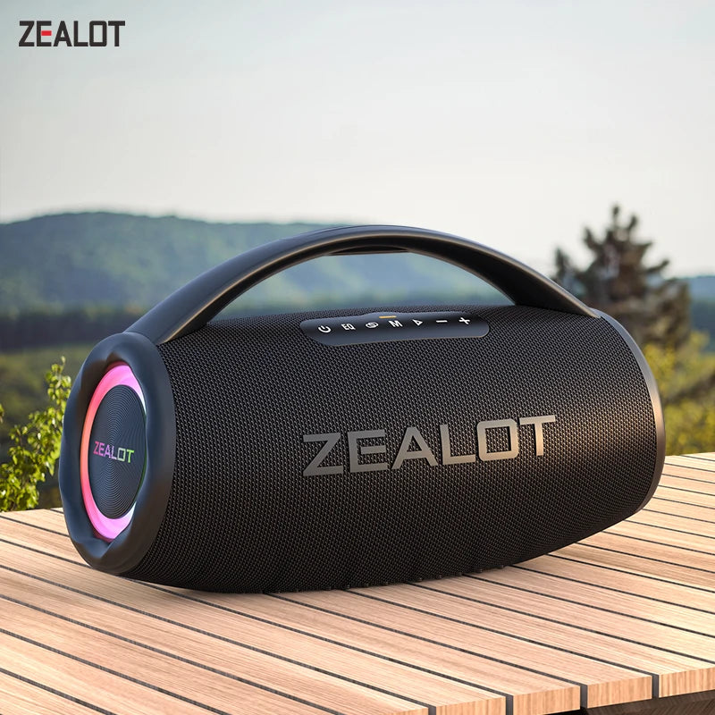 ZEALOT S97 80W Bluetooth Party Speaker — 16,000mAh, IPX6 Waterproof, RGB Lights & 360° Stereo
