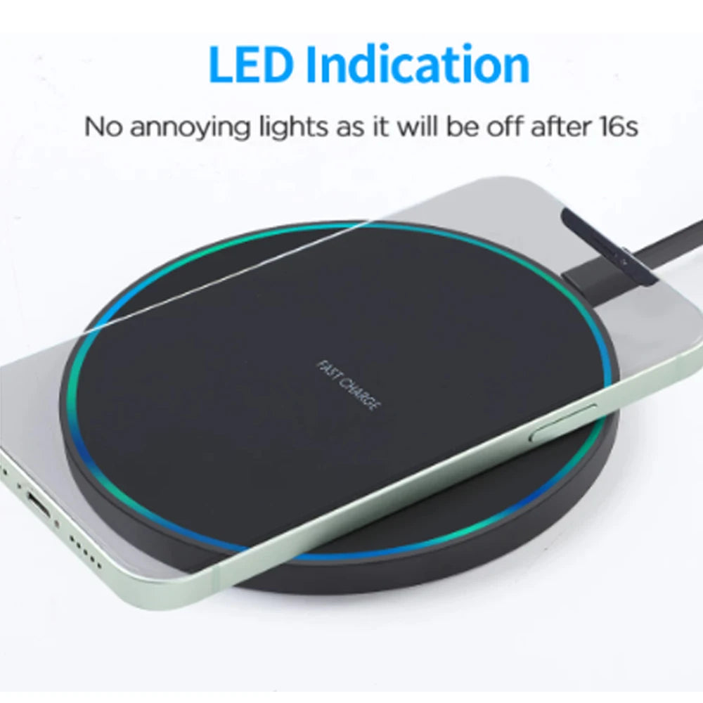 60W Fast Wireless Charging Pad — Universal, Slim & Case-Friendly
