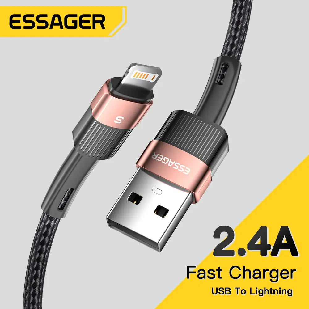 2.4A USB-A to Lightning Fast Charge Cable | Nylon Braided | iPhone & iPad