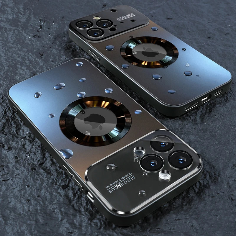 Luxury MagSafe Glass Camera iPhone Case | Magnetic Wireless Charging Cover