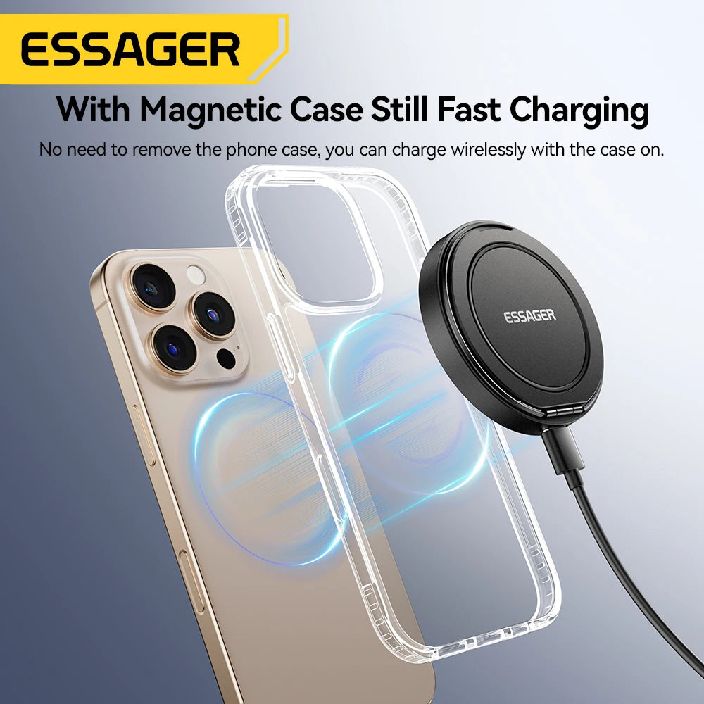 Essager 15W Magnetic Wireless Charger — iPhone 16/15/14/13 & AirPods