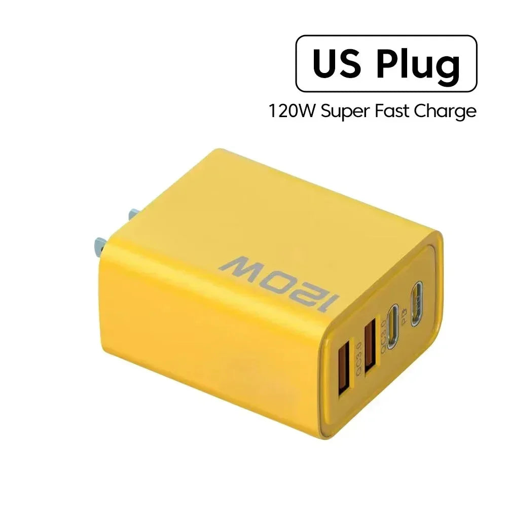 120W 4-Port USB-C Fast Charger — Charge 4 Devices at Once