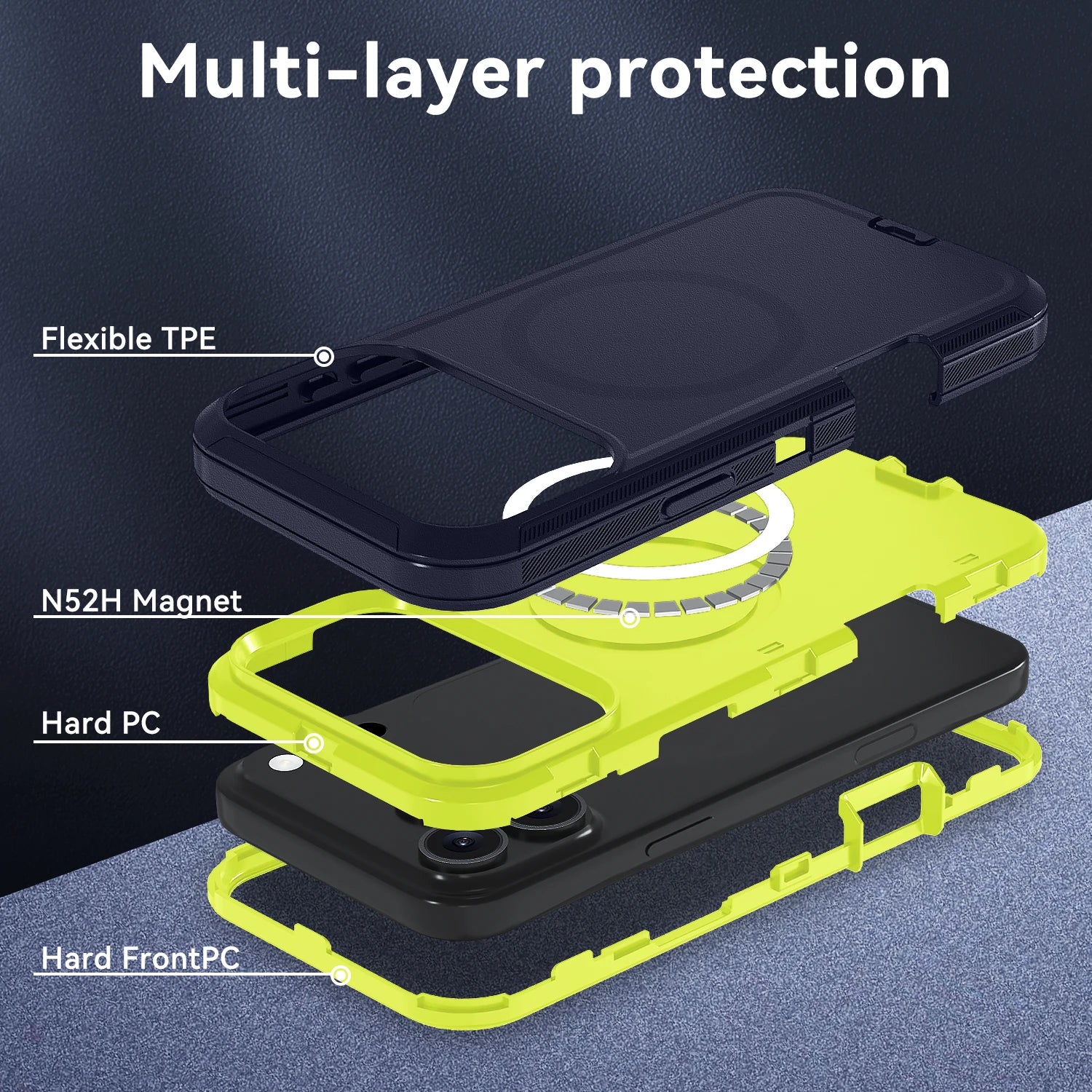 MagSafe Armor Shockproof Case — iPhone 11 to 17 Series (Air, Plus, Pro, Pro Max)