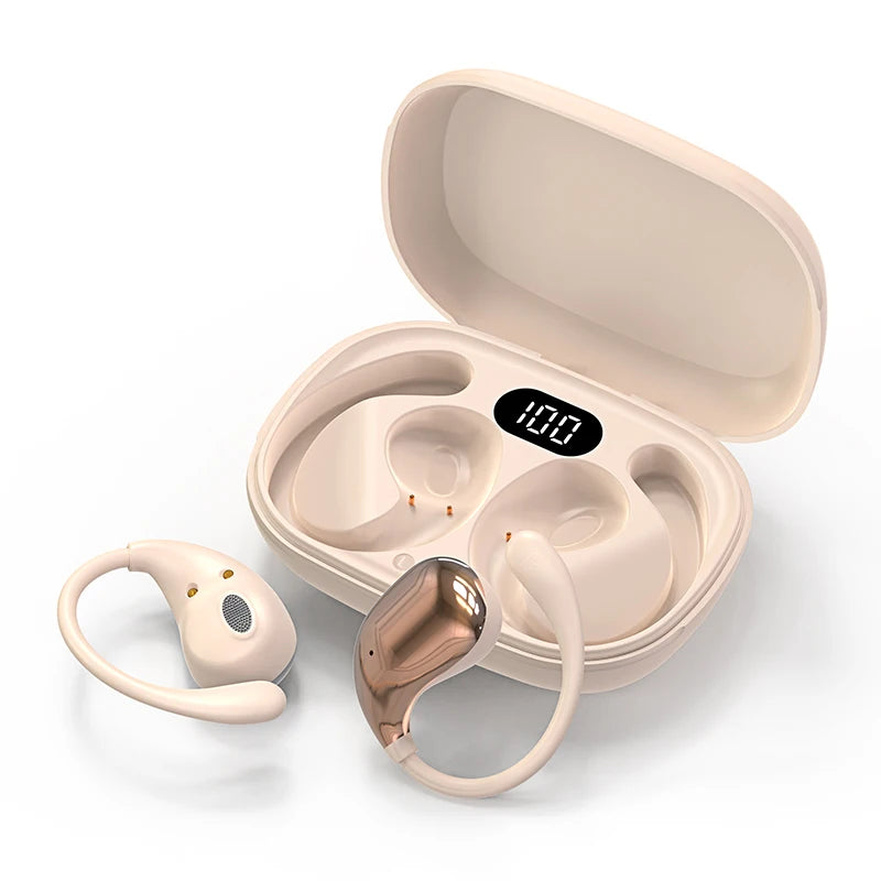 Bluetooth 5.4 Ear Hook Earbuds – HiFi Stereo, ANC, LED Display, Touch Control