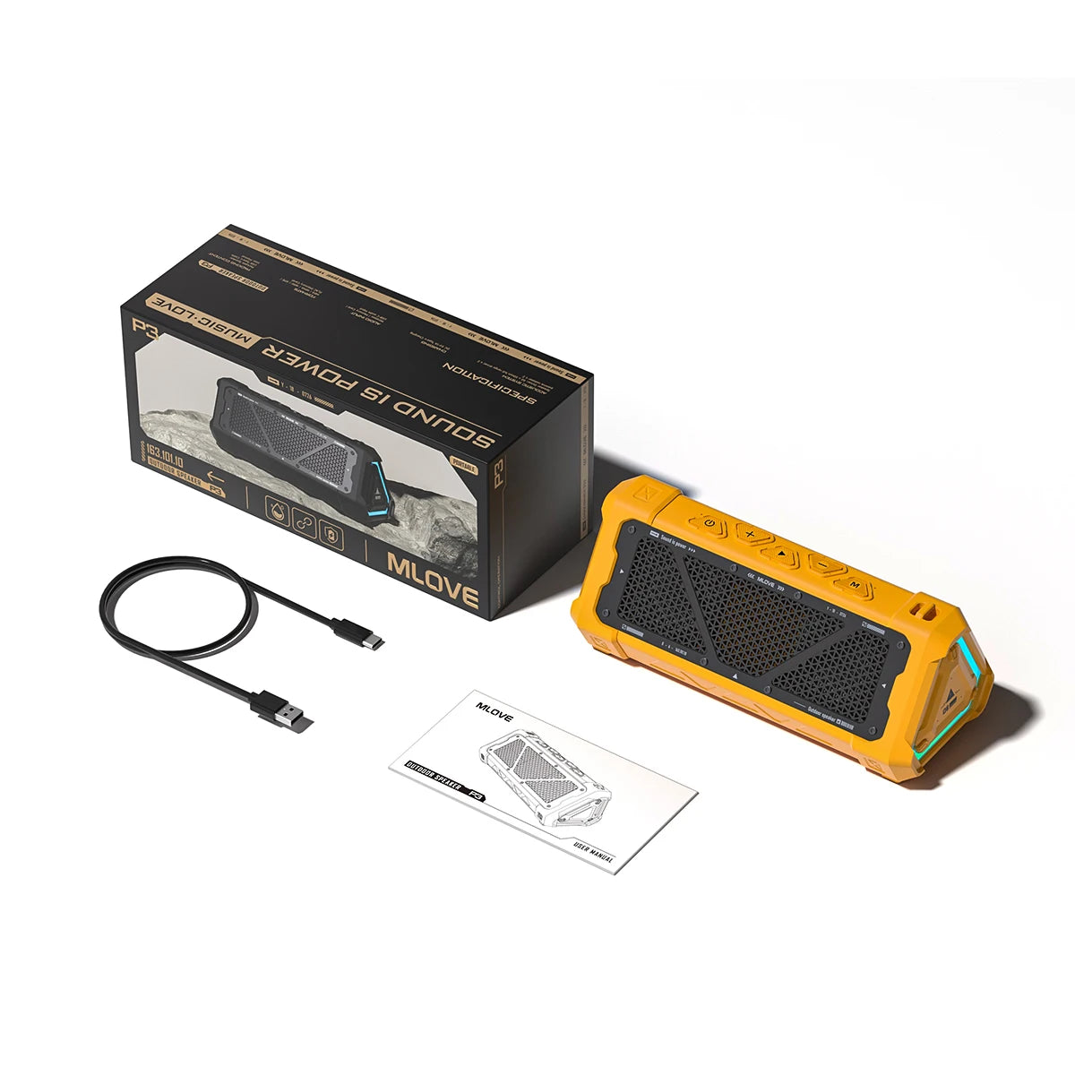 40W Outdoor Bluetooth Speaker – IPX7 Waterproof, RGB Lights, TWS, Micro SD, 12H Playtime