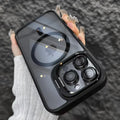 Magnetic Shockproof Phone Case with Glass Lens Protection & Stand – iPhone 11 to 17 Series