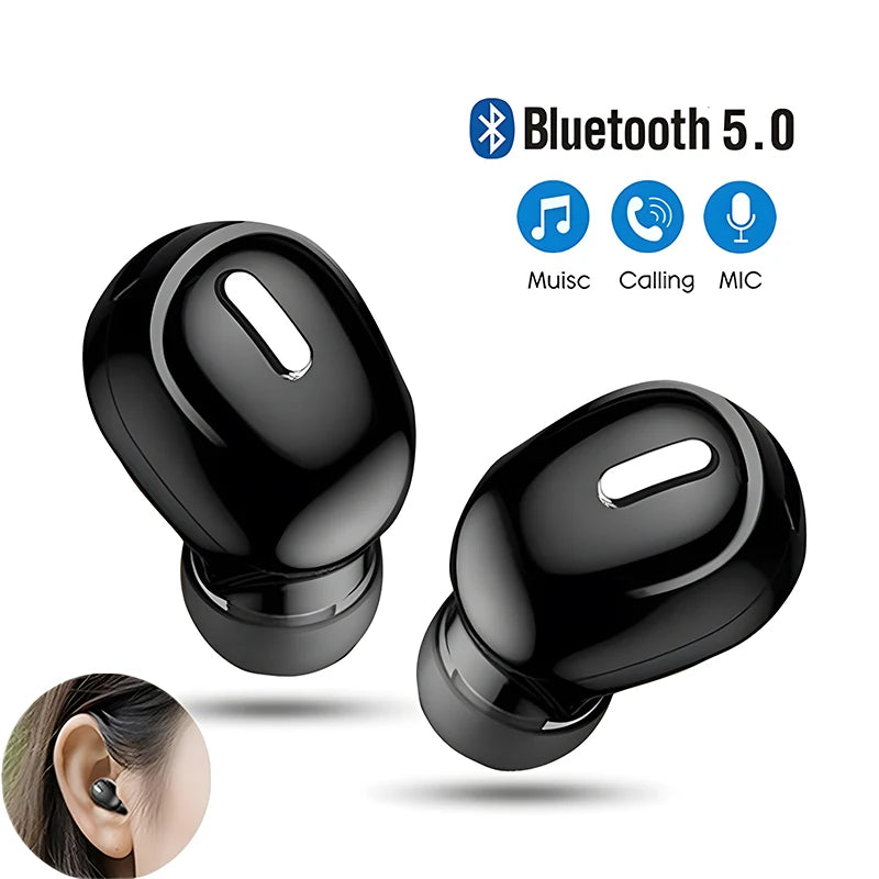 Wireless Bluetooth Earbuds – Single In-Ear Headset with Mic