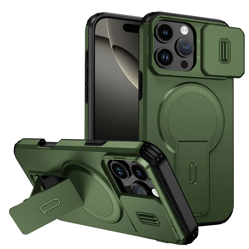 Camera Lens Protection iPhone Case with Magnetic Kickstand