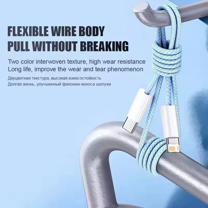 35W USB-C to Lightning Fast Charge Cable | Nylon Braided | iPhone & iPad
