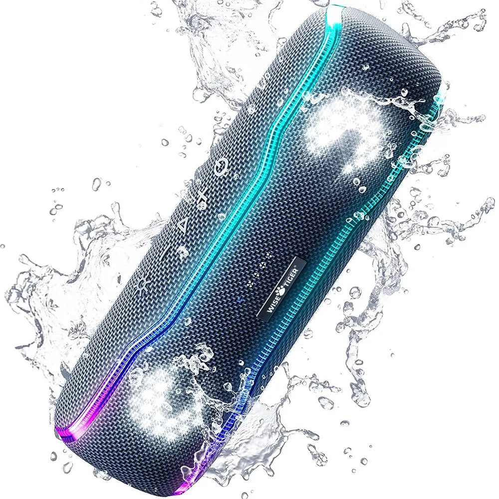 25W Portable Outdoor Bluetooth Speaker – IPX7 Waterproof, RGB Lights, 24H Playtime