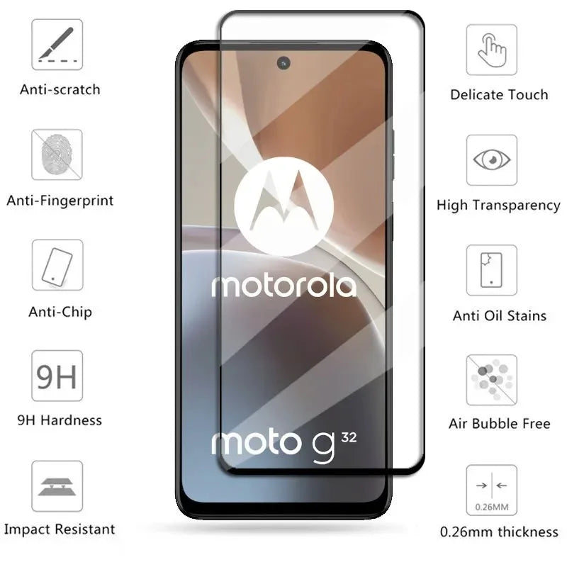 Motorola Moto G Series Screen Protector – 9H Tempered Glass, 4-in-1 Pack, HD Clarity