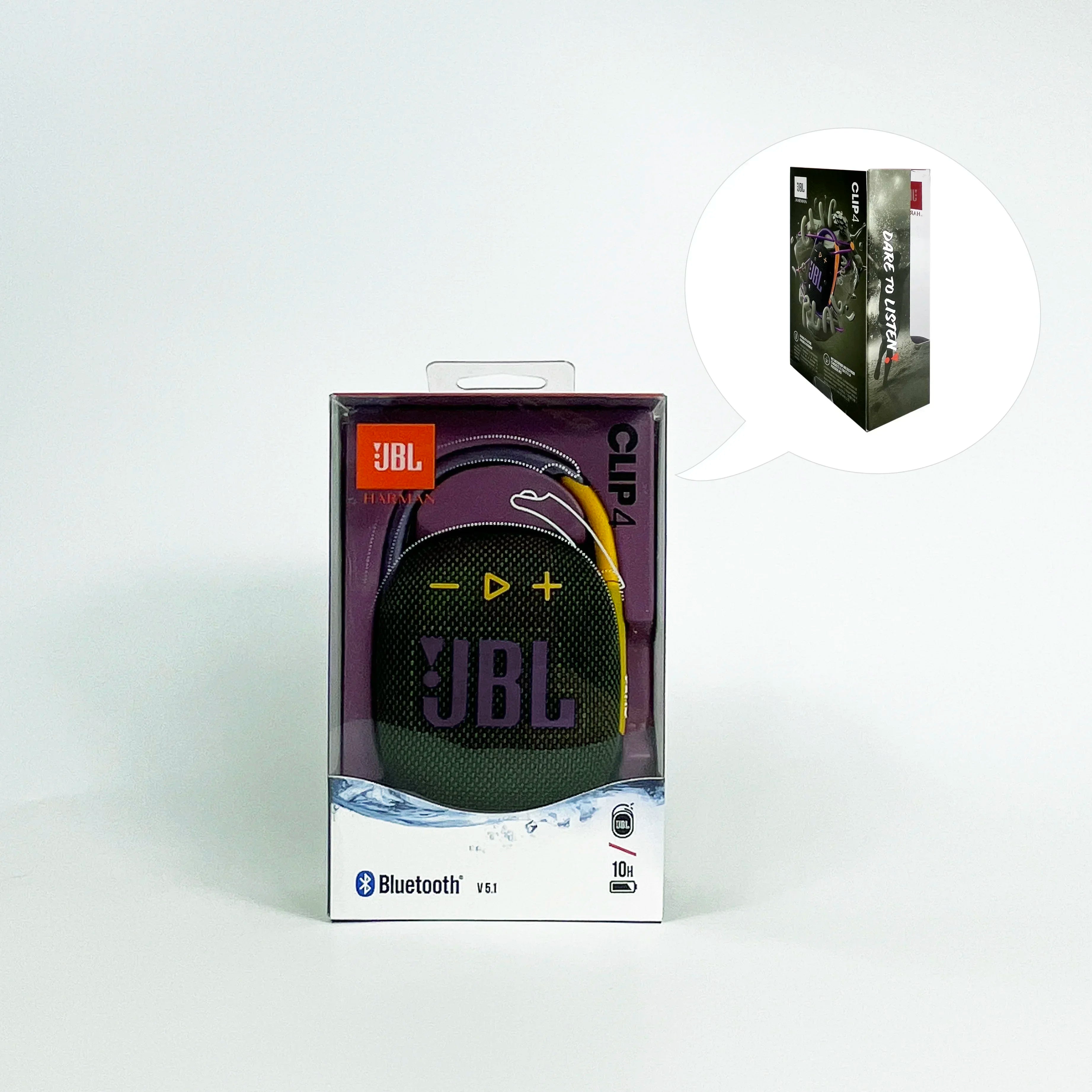 JBL Clip 4 Mini Bluetooth Speaker – IP67 Waterproof, Carabiner Clip, 10H Playtime