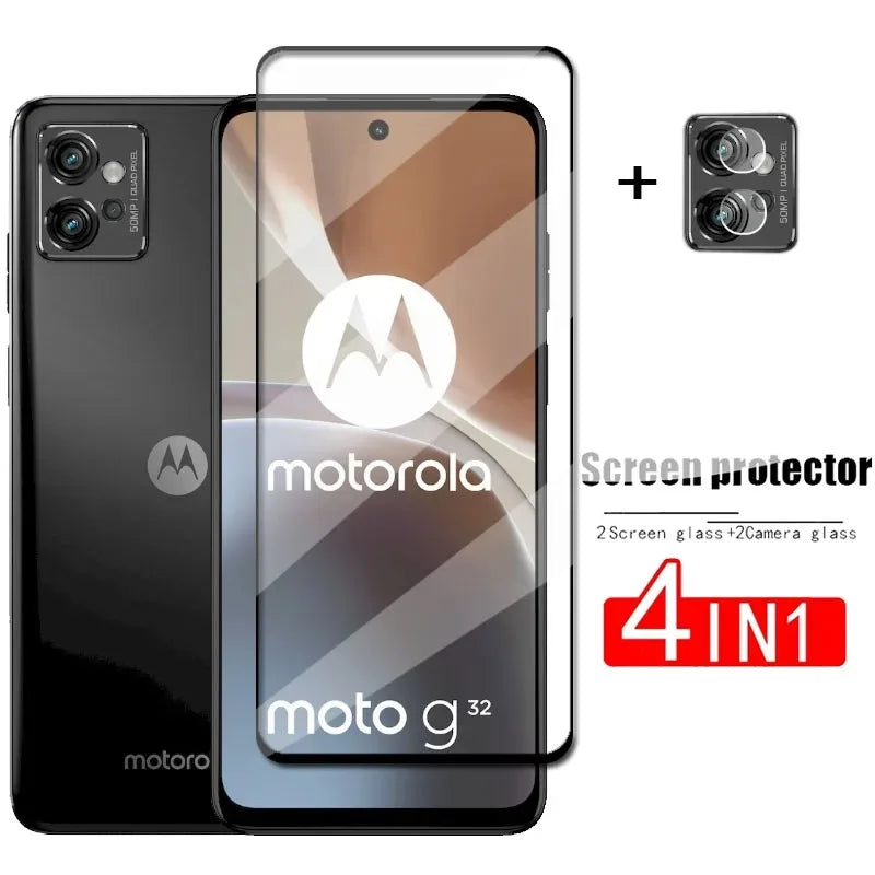 Motorola Moto G Series Screen Protector – 9H Tempered Glass, 4-in-1 Pack, HD Clarity