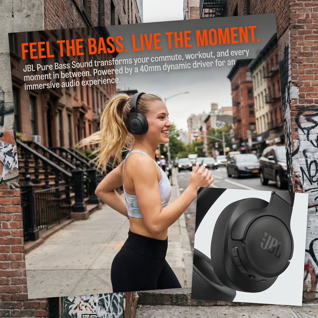 JBL Tune 720BT Wireless Over-Ear Headphones – 76H Battery, Bluetooth 5.3, Foldable