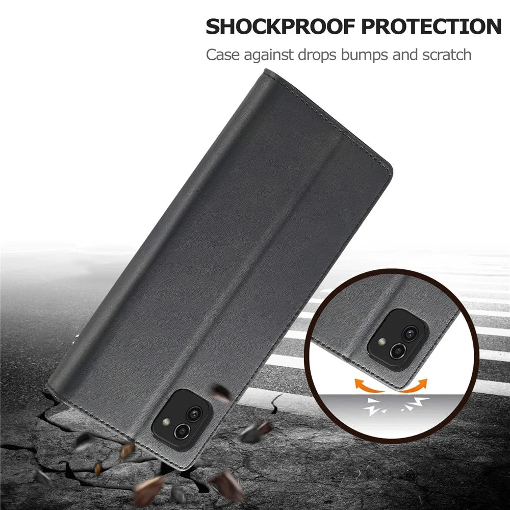 Samsung Galaxy A03 Leather Wallet Flip Case – Magnetic, Card Holder, Luxury Cover