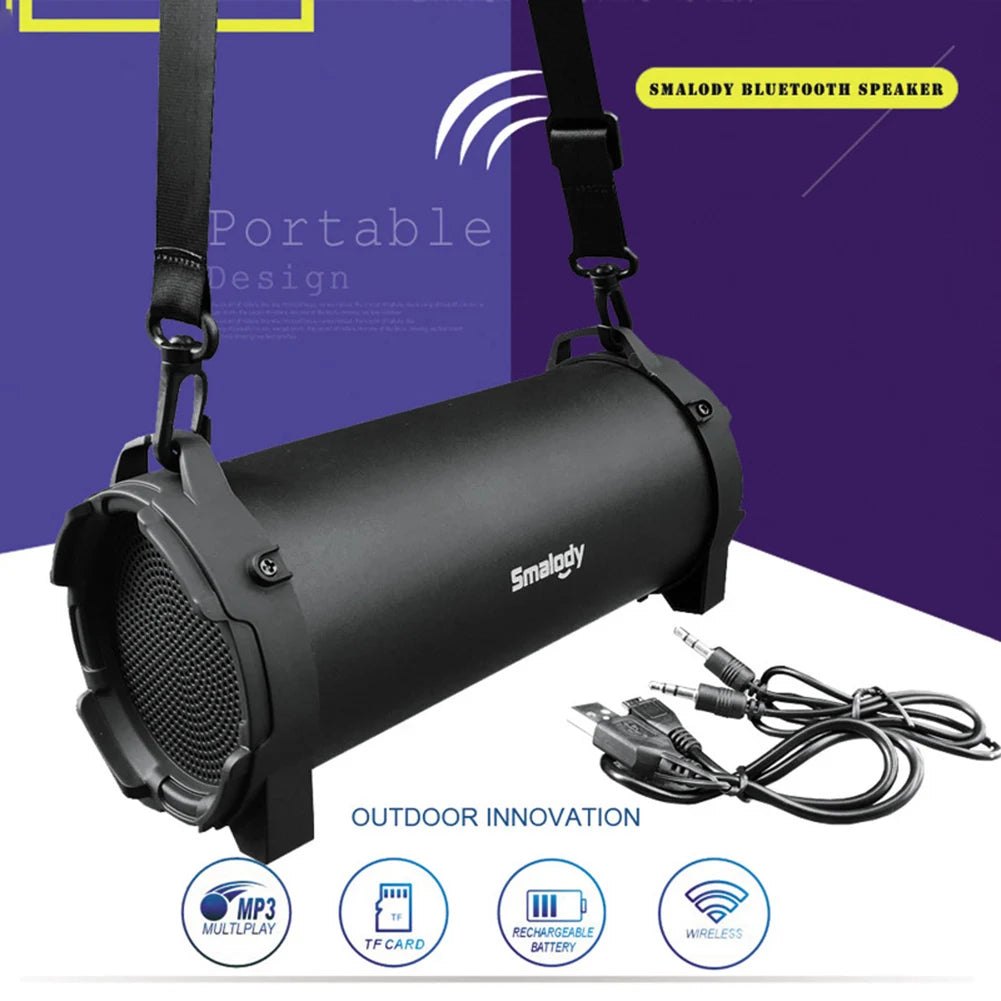 Portable Bluetooth Boombox Speaker — 8W, FM Radio, AUX & TF Card, 5-Hour Playtime