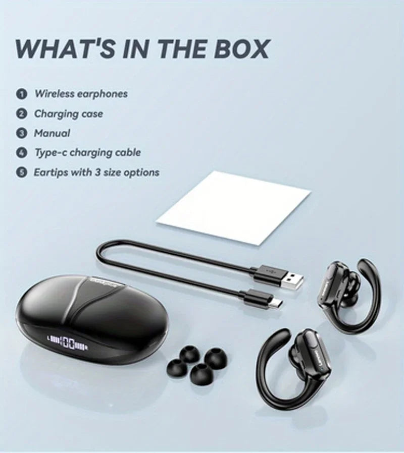 Lenovo XT80 Bluetooth 5.3 Sport Earphones – TWS Earhook, ANC, LED Display, Waterproof