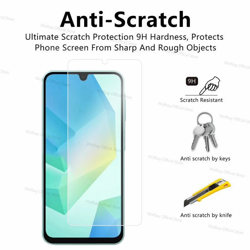 Samsung Galaxy A16 5G Screen Protector – 9H Tempered Glass, HD Clarity, 2 or 4 Pack