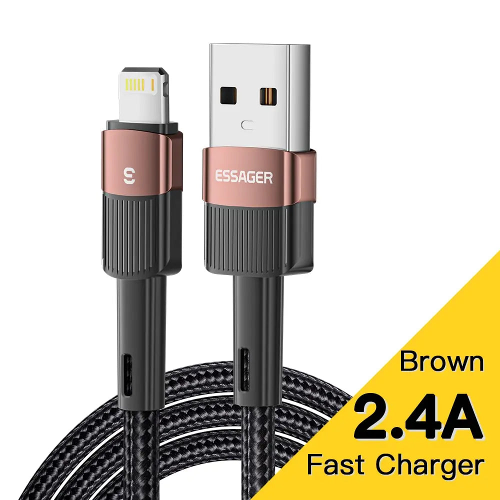 2.4A USB-A to Lightning Fast Charge Cable | Nylon Braided | iPhone & iPad