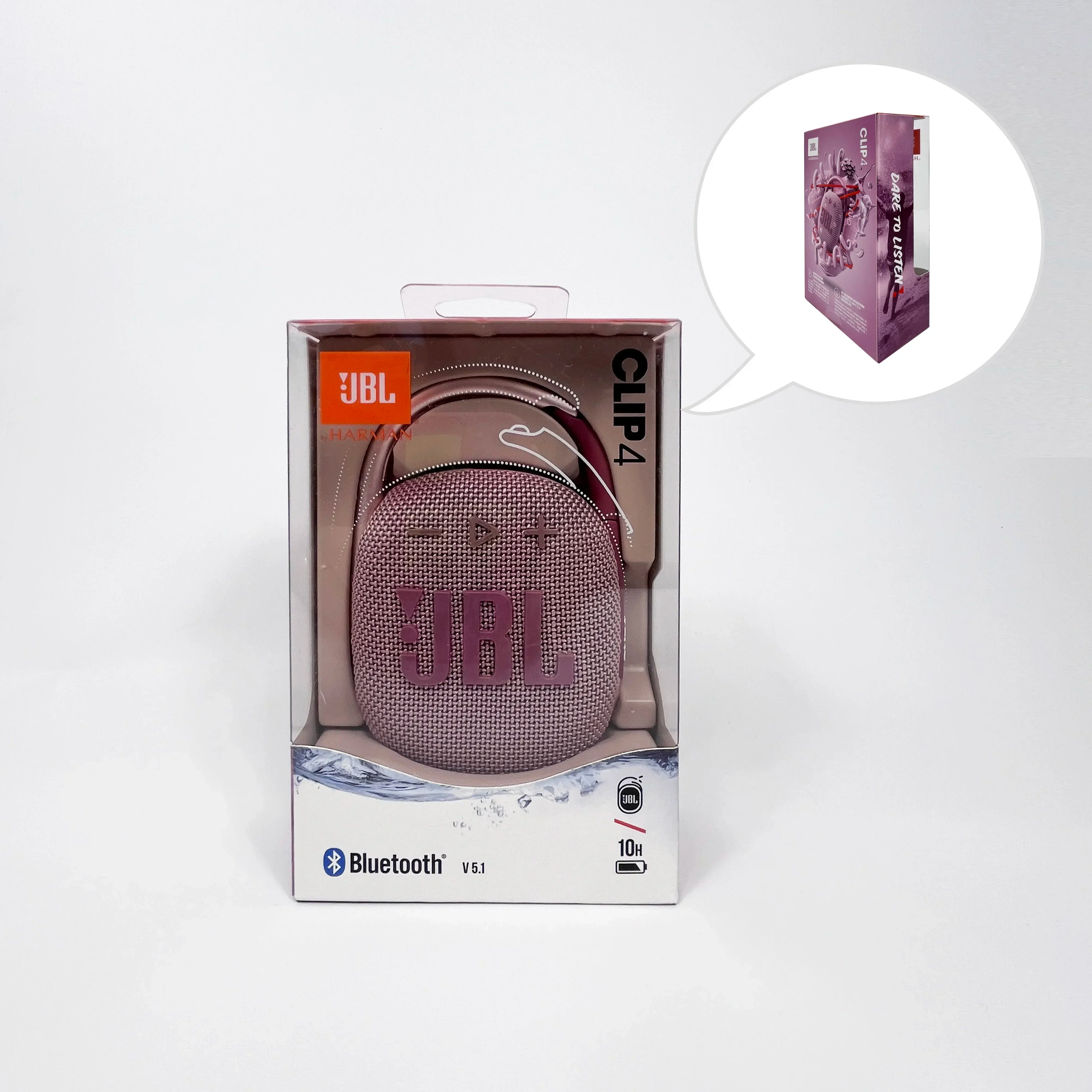 JBL Clip 4 Mini Bluetooth Speaker – IP67 Waterproof, Carabiner Clip, 10H Playtime