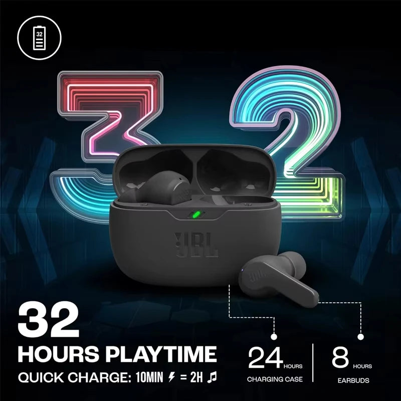 JBL Wave Beam True Wireless Earbuds – ANC, 32H Battery, IP54 Waterproof