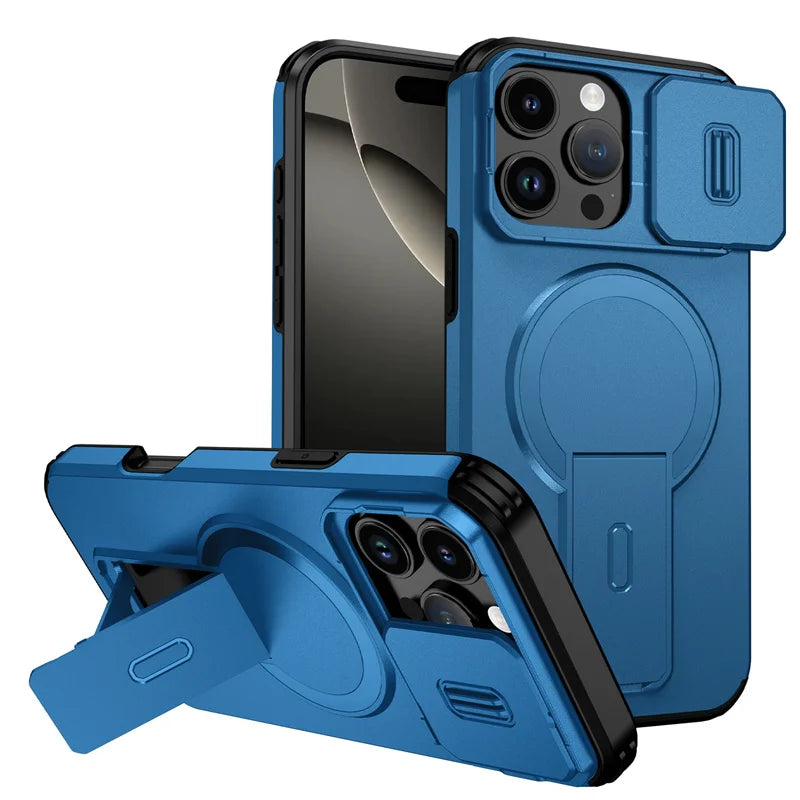 Camera Lens Protection iPhone Case with Magnetic Kickstand