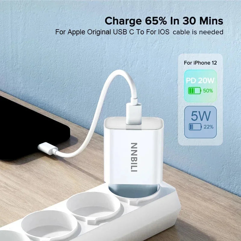 20W USB-C Fast Charger for iPhone 14 / 13 / 12 / 11 / X Series