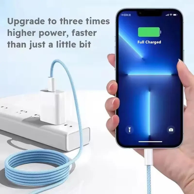35W USB-C to Lightning Fast Charge Cable | Nylon Braided | iPhone & iPad