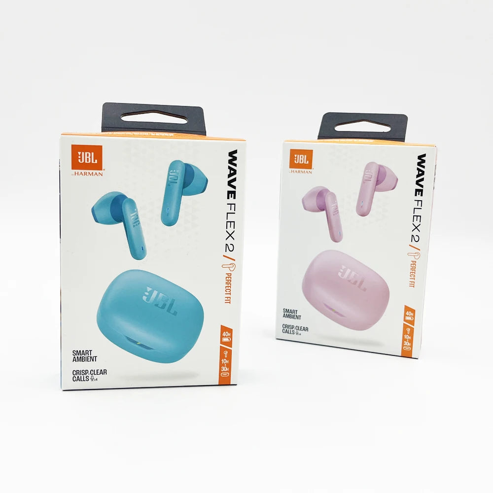 JBL Wave Flex 2 True Wireless Earbuds – Semi In-Ear, Bluetooth 5.3, Call Noise Cancelling
