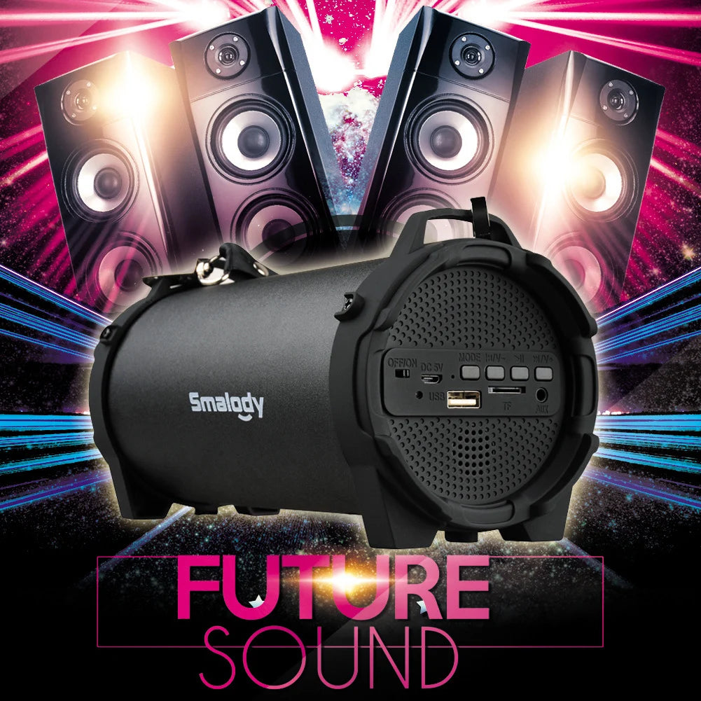 Portable Bluetooth Boombox Speaker — 8W, FM Radio, AUX & TF Card, 5-Hour Playtime