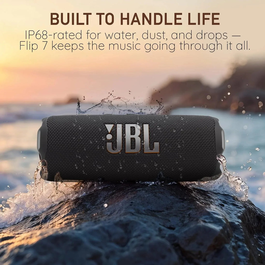 JBL Flip 7 Portable Bluetooth Speaker – IP68 Waterproof, 14H Playtime, Stereo Bass