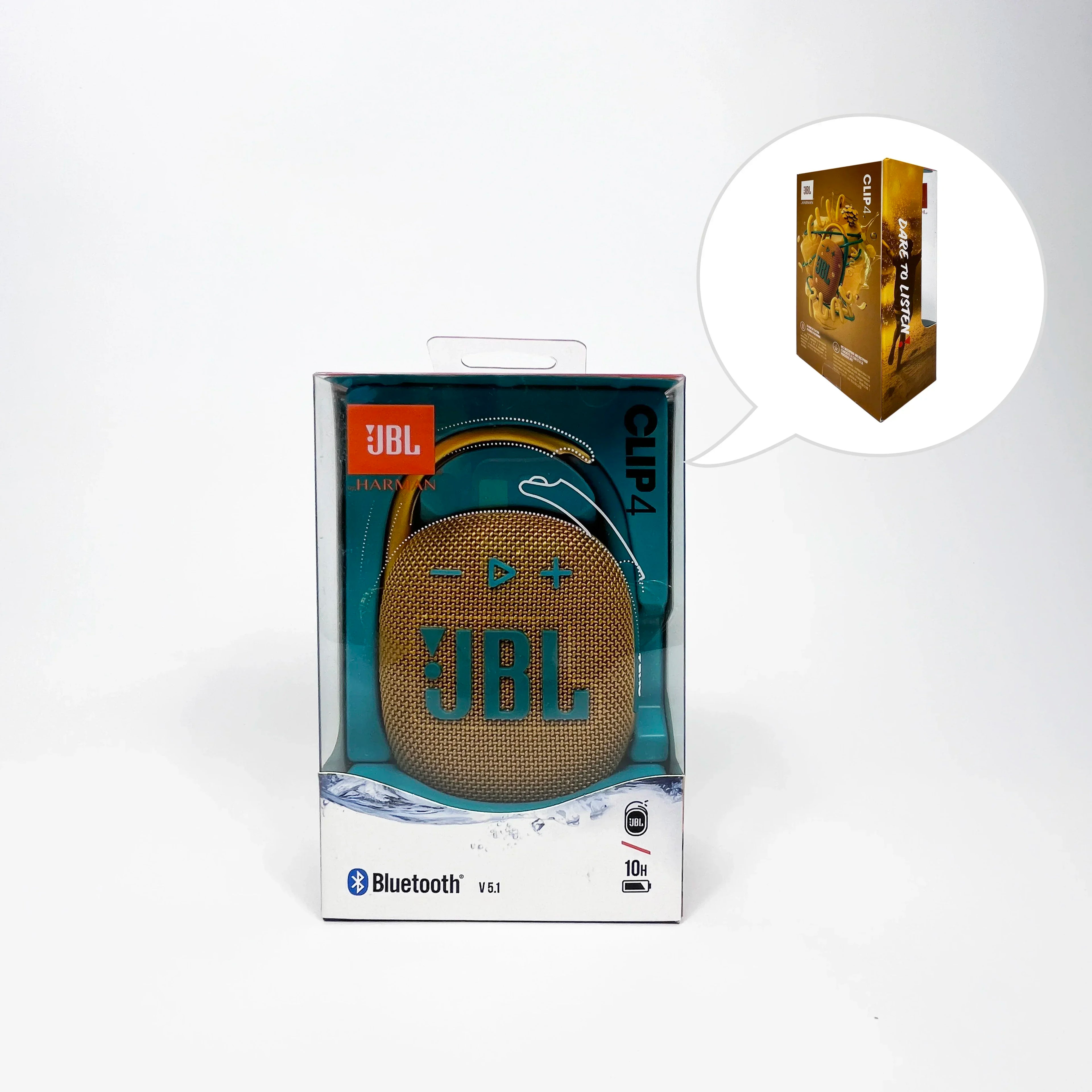 JBL Clip 4 Mini Bluetooth Speaker – IP67 Waterproof, Carabiner Clip, 10H Playtime