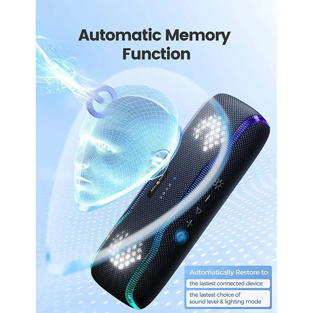 25W Portable Outdoor Bluetooth Speaker – IPX7 Waterproof, RGB Lights, 24H Playtime